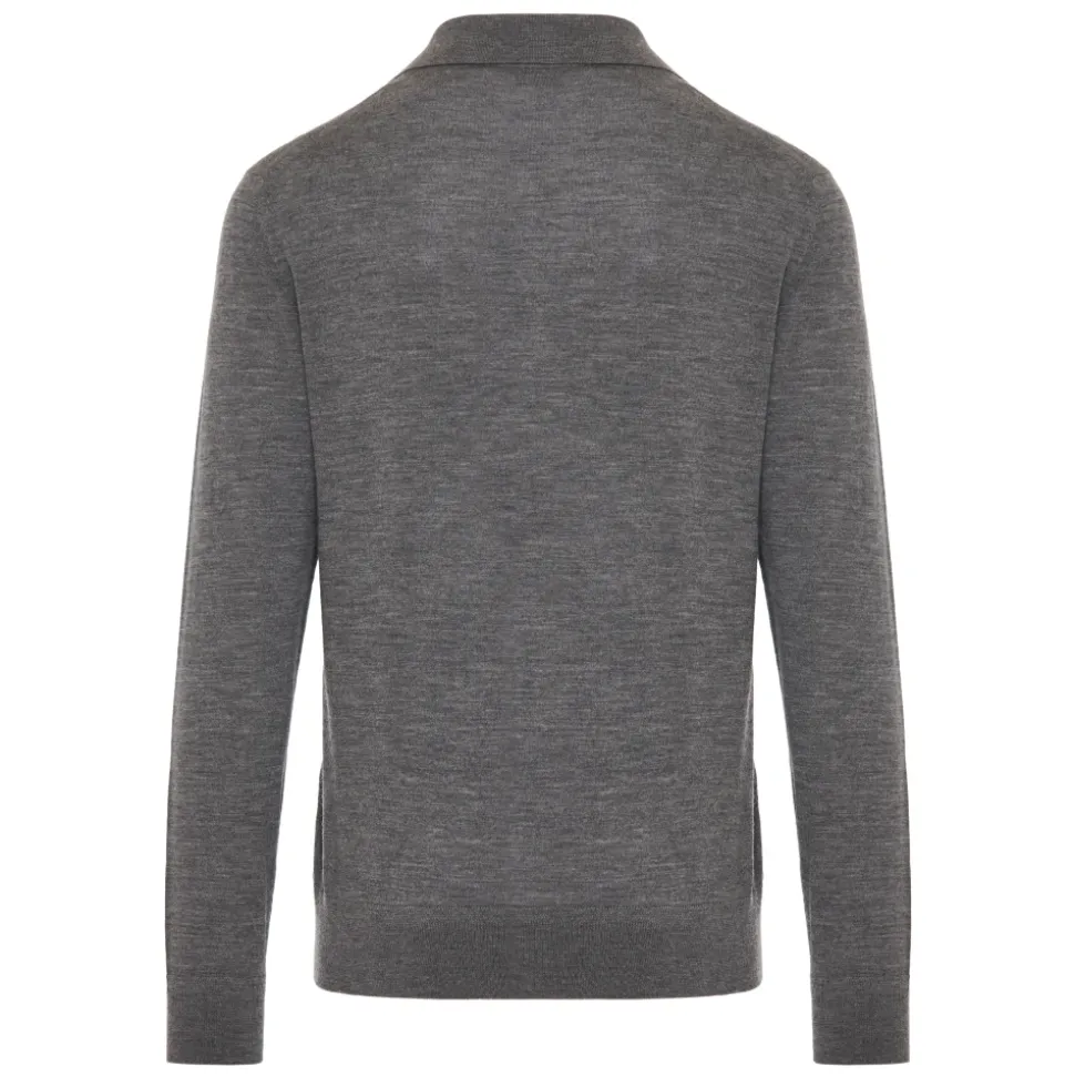 Merino Woll Polo Shirt mit Knöpfen