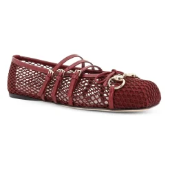 Mesh Eckige Zehen Lederriemen Schuhe