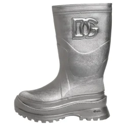 Metallic Silver Pull On Rain Boots