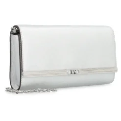 Metallische Leder Clutch mit Kettenriemen