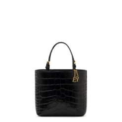 Mini Leder-Tragetasche mit Logo-Anhängern
