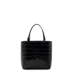 Mini Leder-Tragetasche mit Logo-Anhängern