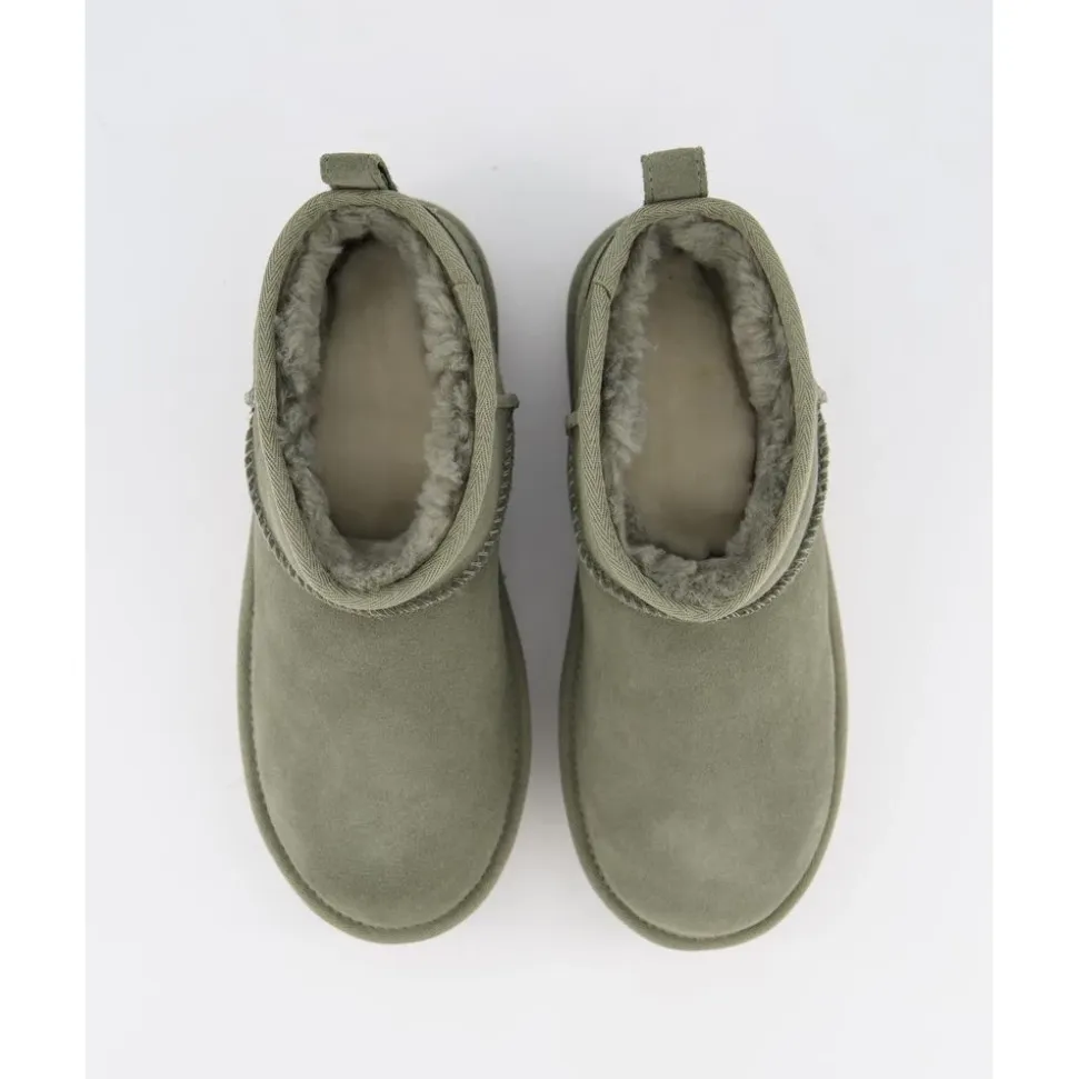 Mini Platform Moosgrüne Kinderschuhe