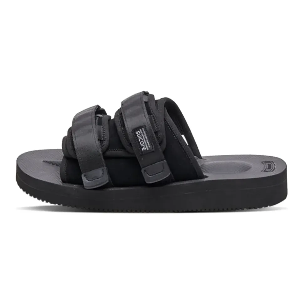 Minimalistische schwarze Sandalen mit Vibram-Sohle