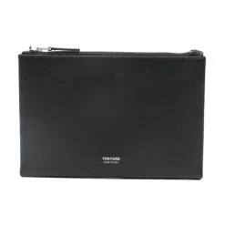 Minimalistische Slim Pouch aus Narbenleder mit Handgelenkschlaufe