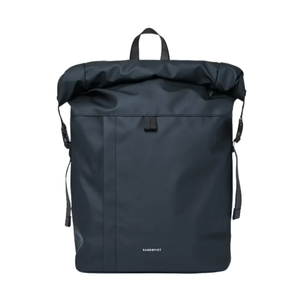 Minimalistischer Rolltop Rucksack Blau