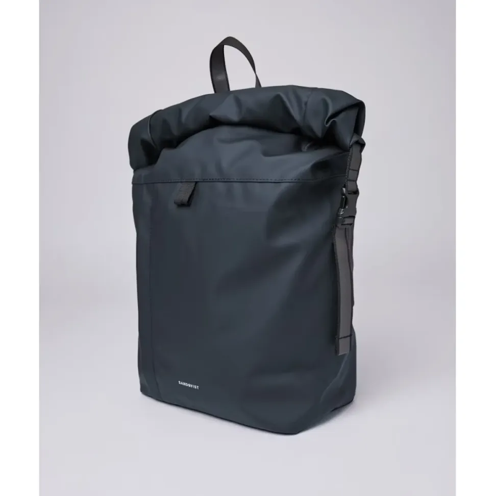 Minimalistischer Rolltop Rucksack Blau