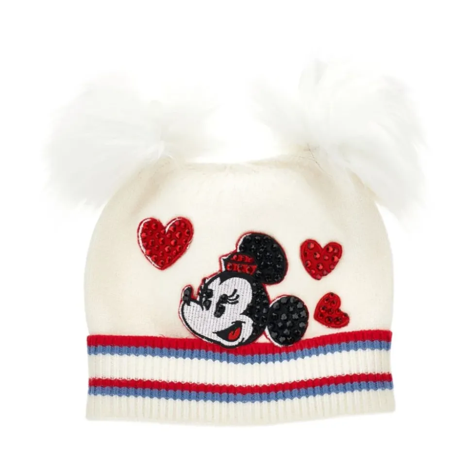 Minnie Mouse Mütze, Herzen und Bommel