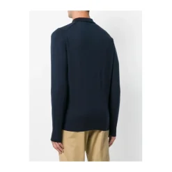 Mitternachtsblauer Button-Up Pullover
