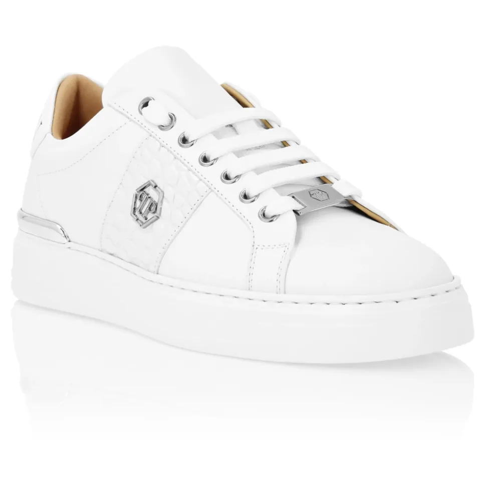 Mix Leather Lo-Top Sneakers Hexagon
