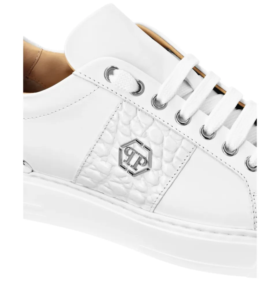 Mix Leather Lo-Top Sneakers Hexagon