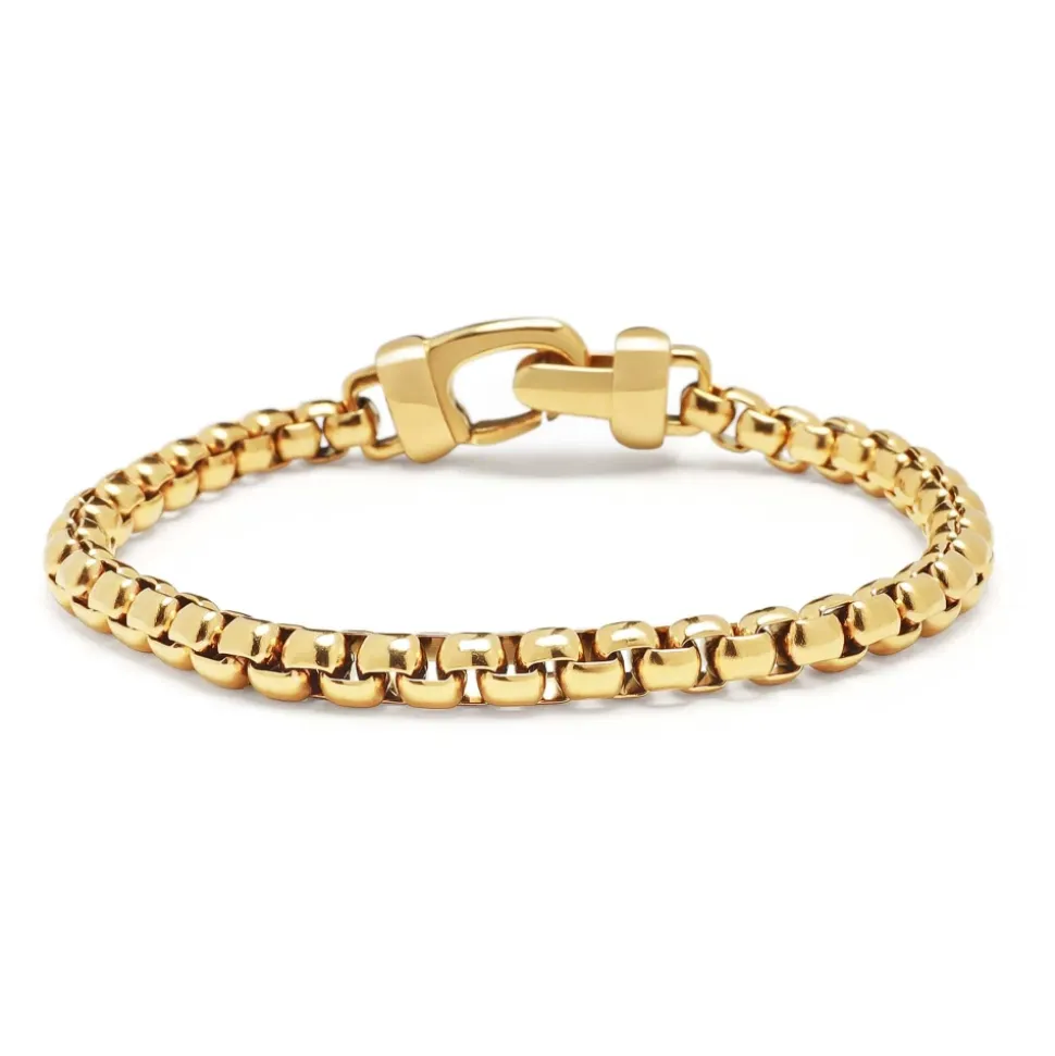 5mm Gold Box Chain Klassisches Armband