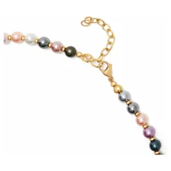 8mm Pastel Pearl Necklace with Gold
