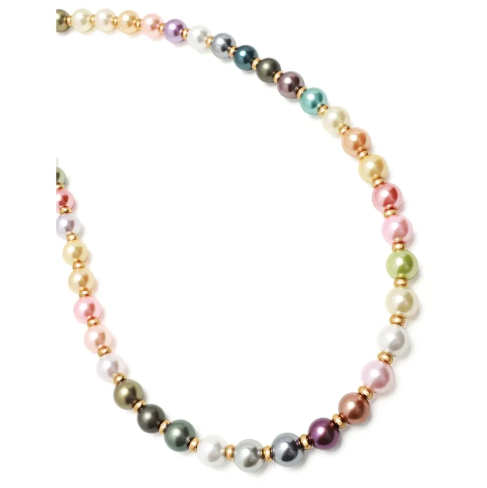 8mm Pastel Pearl Necklace with Gold