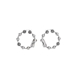 Monogram Ball Chain Hoop Earrings