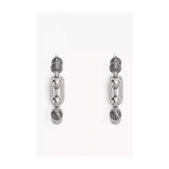Monogram Ball Chain Hoop Earrings