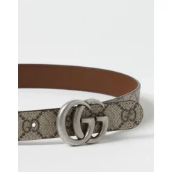 Monogramm Canvas Gürtel mit Metallschnalle