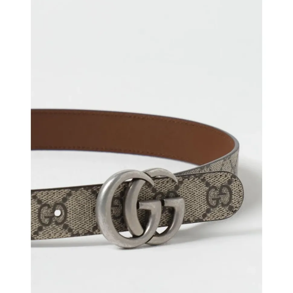 Monogramm Canvas Gürtel mit Metallschnalle