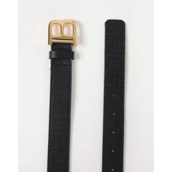 Monogramm Leder Gürtel mit Metallschnalle
