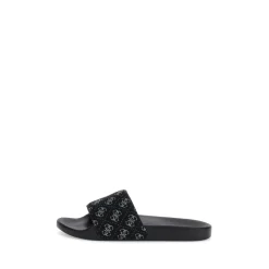 Monogramm Slides - Schwarz Logo Print
