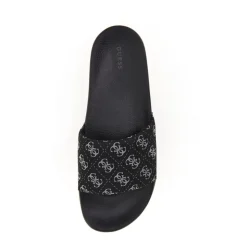 Monogramm Slides - Schwarz Logo Print