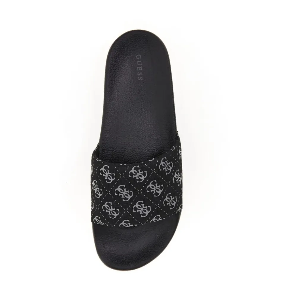 Monogramm Slides - Schwarz Logo Print
