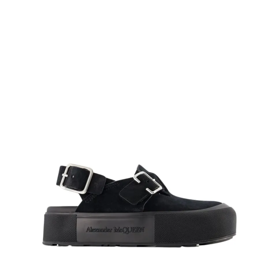Mount Slick Sandalen - Schwarz/Silber Leder