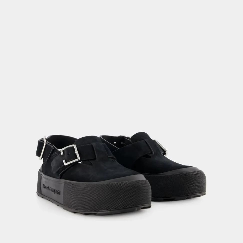 Mount Slick Sandalen - Schwarz/Silber Leder