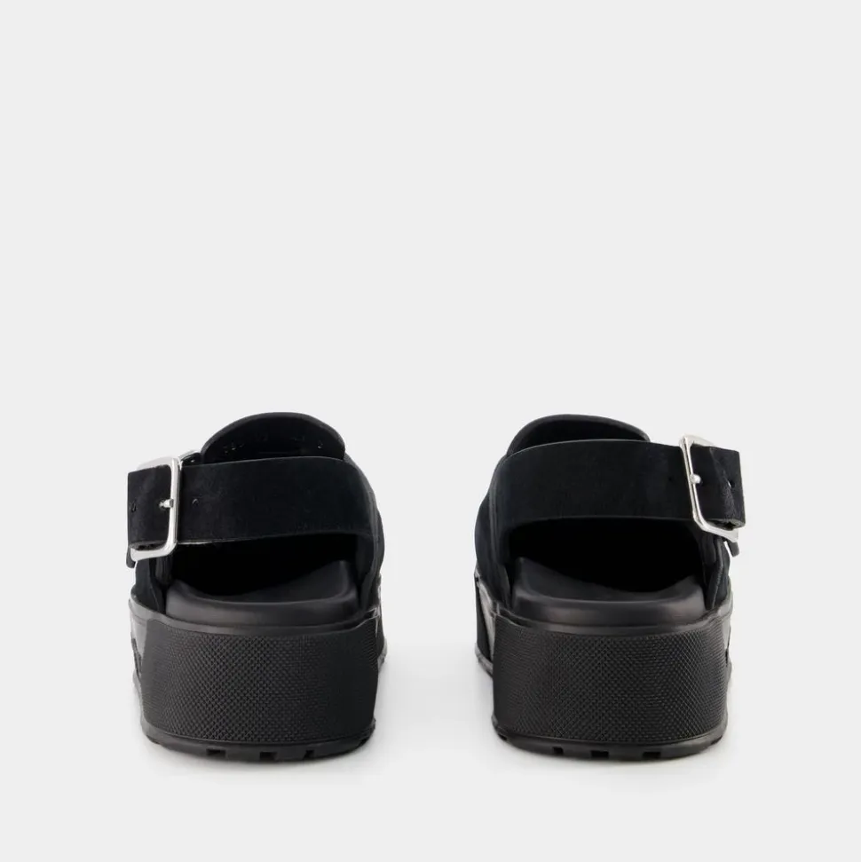 Mount Slick Sandalen - Schwarz/Silber Leder