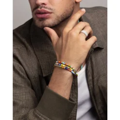 Multicolor Trifocal Beaded Wrap Bracelet