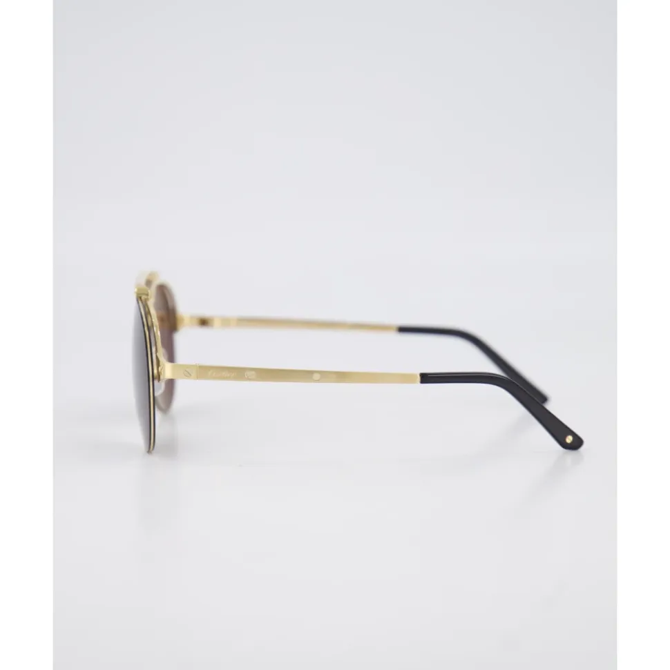 Mutige Aviator Sonnenbrille in Gold