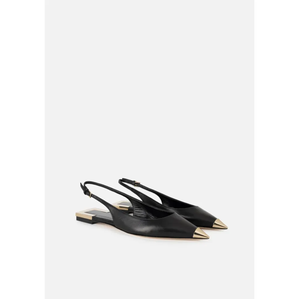 Nappa Leder Flat Slingback