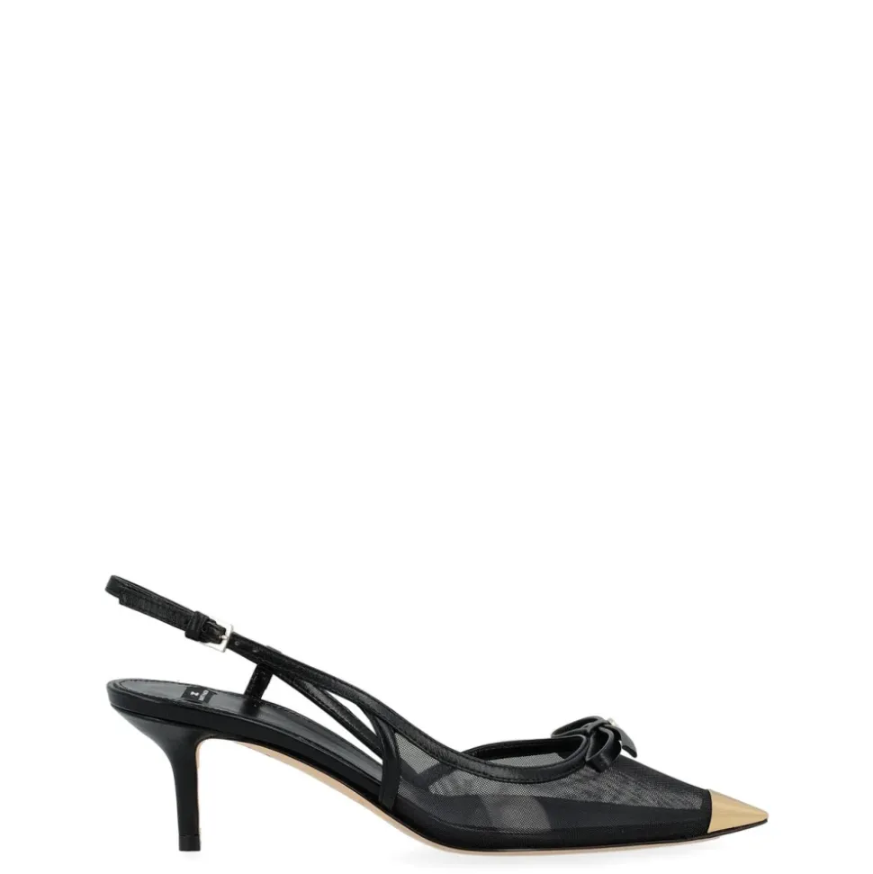 Nappa Leder und Mesh Slingback