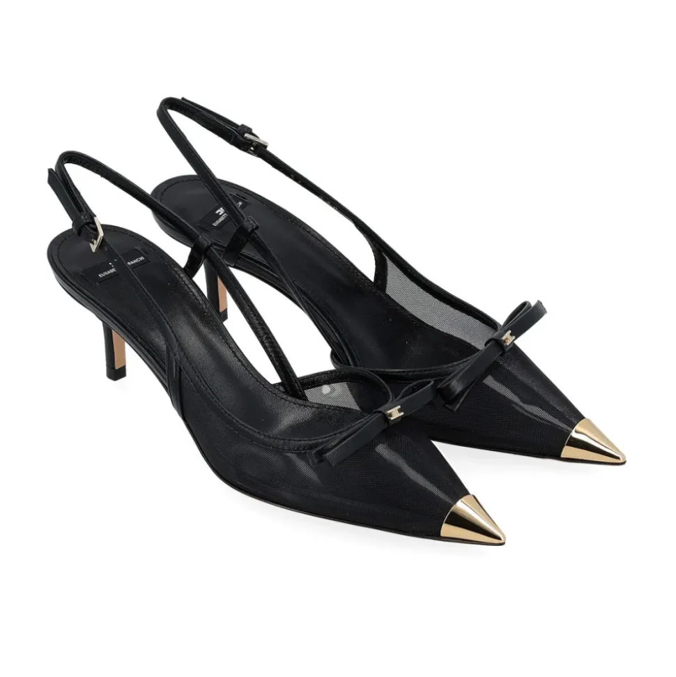 Nappa Leder und Mesh Slingback