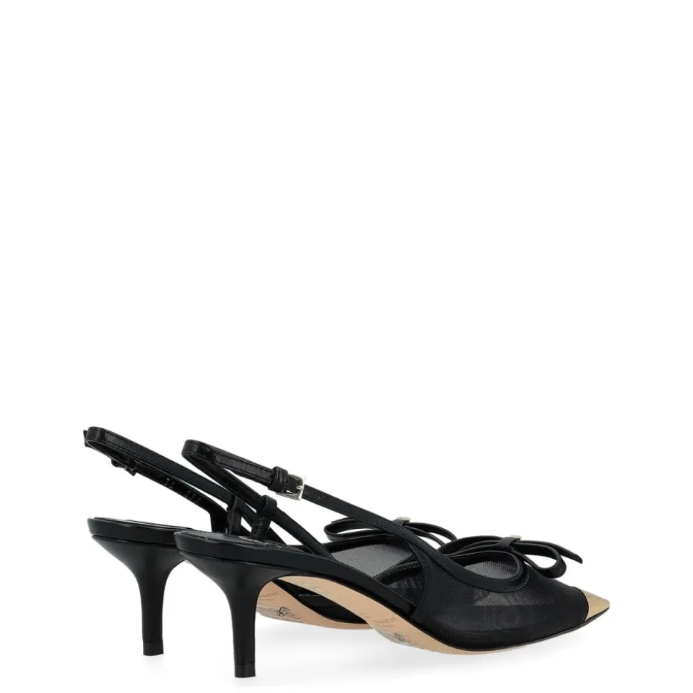 Nappa Leder und Mesh Slingback