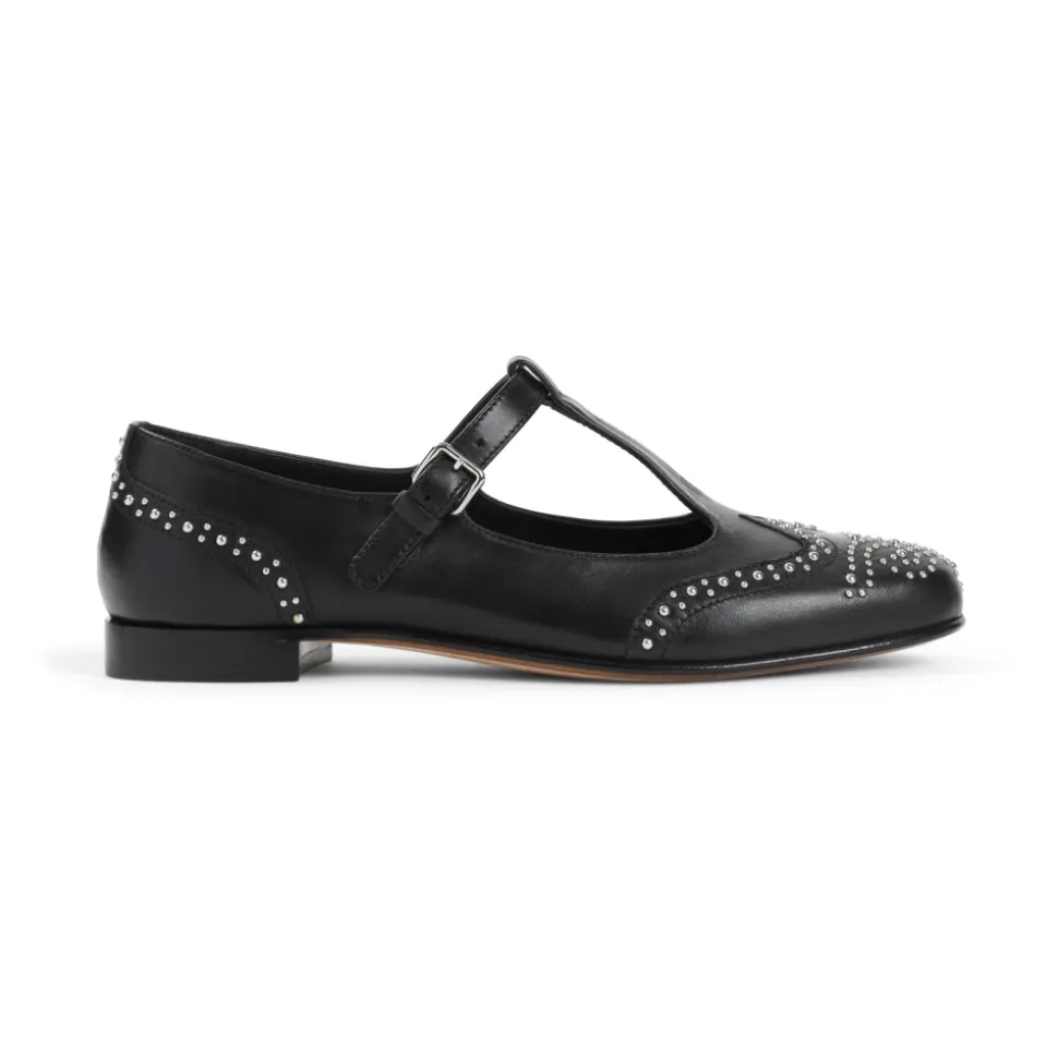 Nappa Mary Jane Ballerina mit Nieten