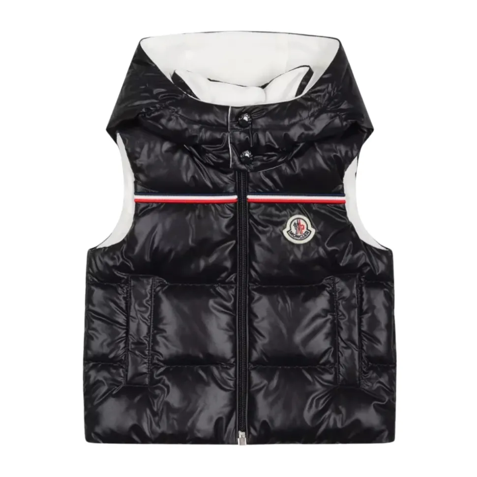 Navy Weste Peter mit Logo und Kapuze
