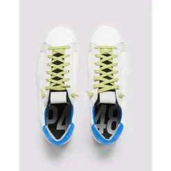 Neonblaue Ledersneaker