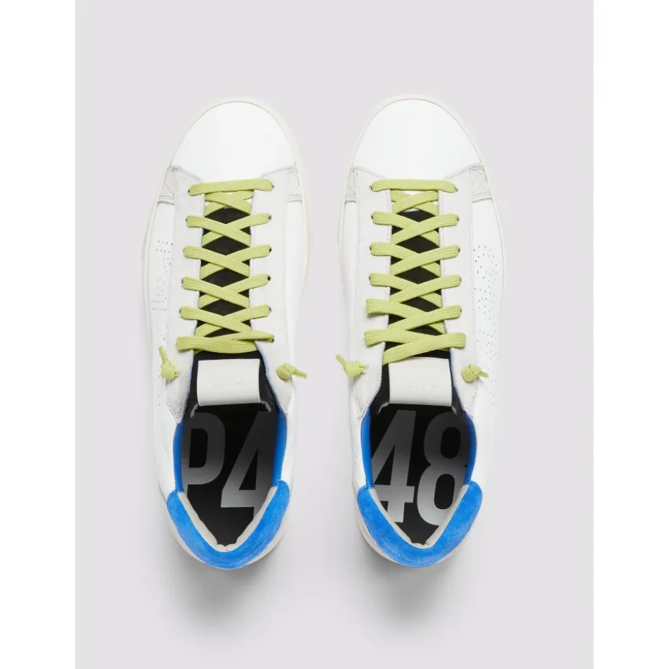 Neonblaue Ledersneaker