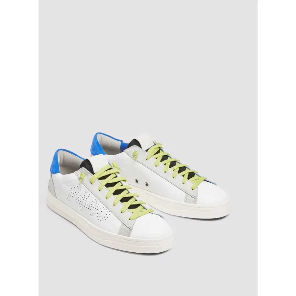 Neonblaue Ledersneaker