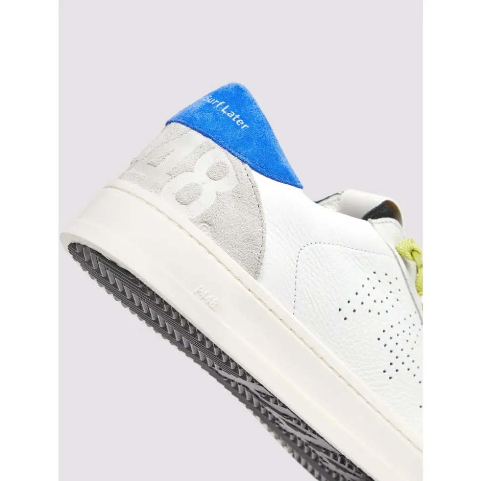 Neonblaue Ledersneaker