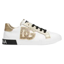 Niedriger Weiß/Gold Sneaker