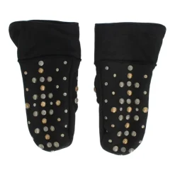 Nieten Shearling Handschuhe - Schwarz