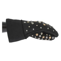 Nieten Shearling Handschuhe - Schwarz