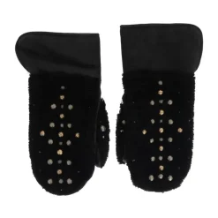 Nietenbesetzte Lammfellhandschuhe