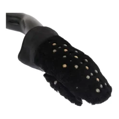 Nietenbesetzte Lammfellhandschuhe
