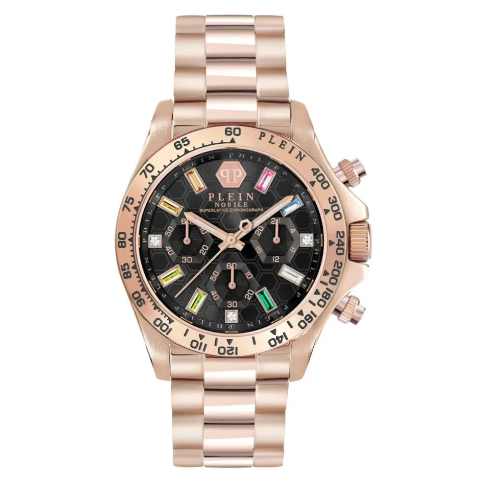 Nobile Lady Chrono Roségold Schwarzes Armband