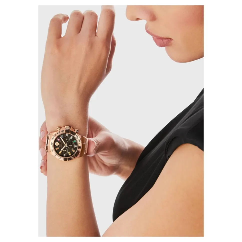 Nobile Lady Chrono Roségold Schwarzes Armband