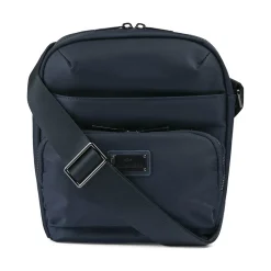 Nylon Messenger Tasche mit Lederbesatz
