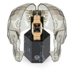 Offshore Square Goldene Uhr Schwarzes Zifferblatt